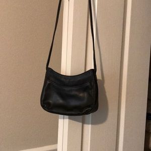 Small black leather fossil crossbody bag